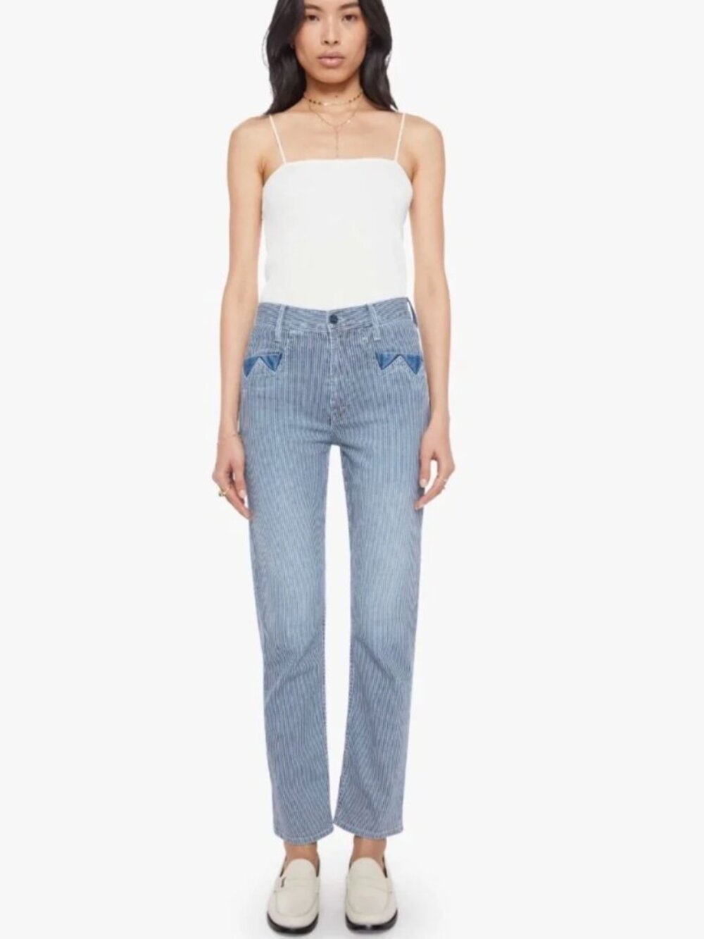 NWT Current MOTHER Diamond Cut Tomcat Ankle Train Of Thought Jean Luxury 27 $298